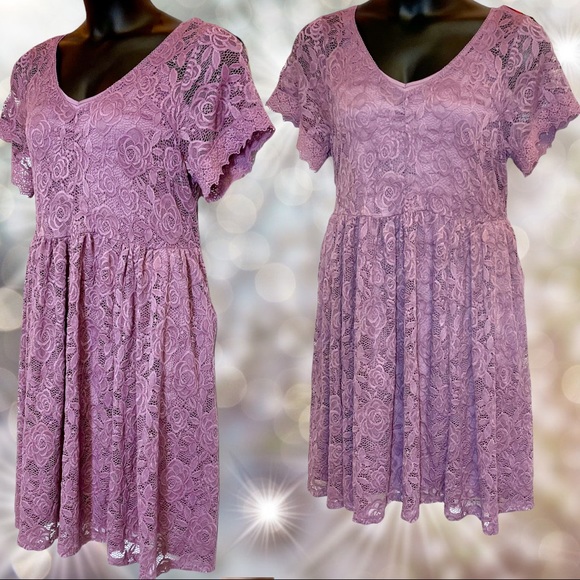 Torrid Purple Lace Skater Dress Size 1 1XL & 2 2XL New with tags - Picture 9 of 15